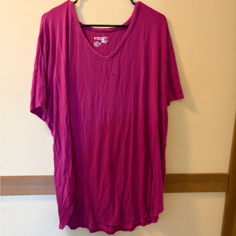 Terra & Sky Fuchsia V-Neck Top